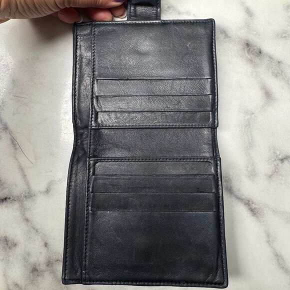 Chanel Black Caviar Leather Small Compact Snap Bifold Wallet in Black - Picture 3 of 11